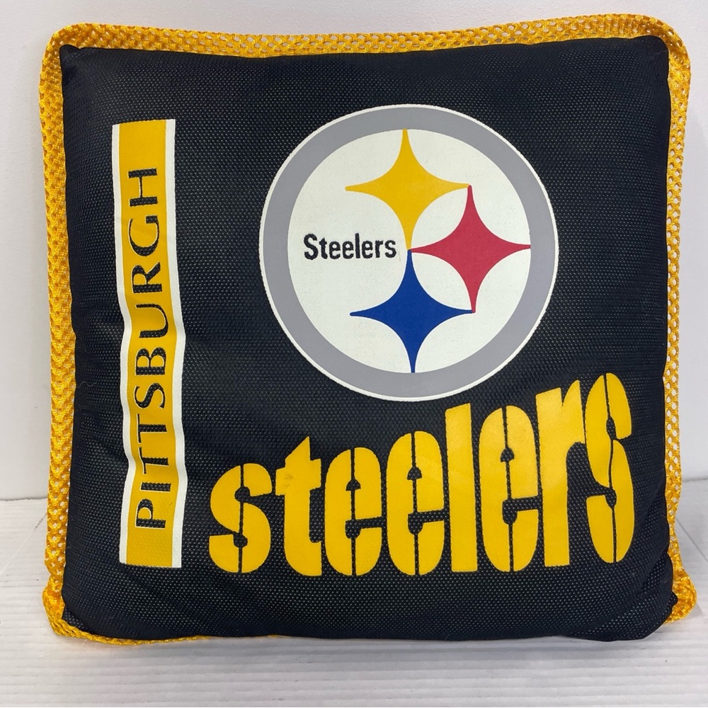Vintage Pittsburgh Steelers NFL Football Large Plush Throw Pillow 14" x 16"
